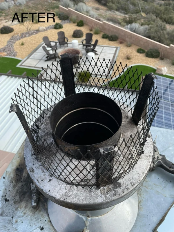 Clean chimney cap after professional chimney cleaning service Greenville SC